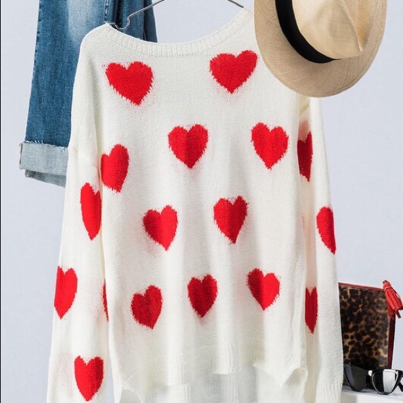 Sweaters - Valentines Heart Knit Sweater